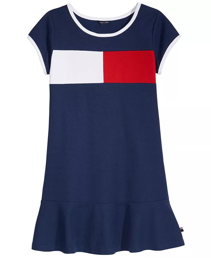 Tommy Hilfiger Girls Kids Flag Dress Flag Blue - XL