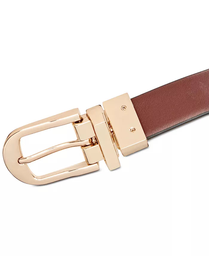 INC Reversible Belt, Pewter/Black/Silver, Size Small