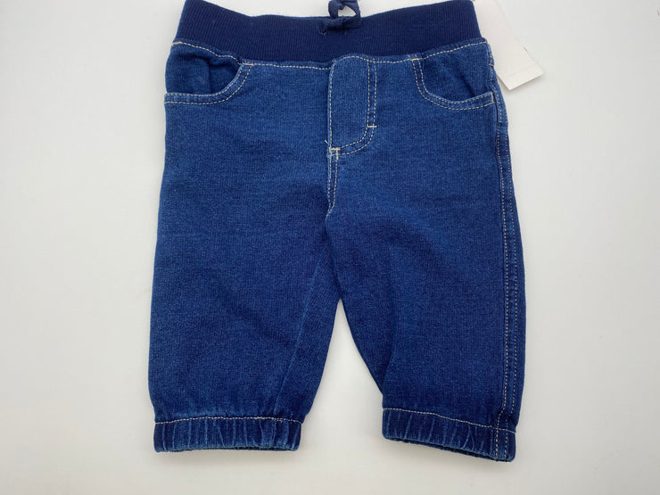 Kids Headquarters Soft Baby Pull On Jeans, Size 3/6 Months