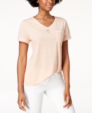 Style & Co Women's  Whip-Stitch Pocket T-Shirt, Size XL