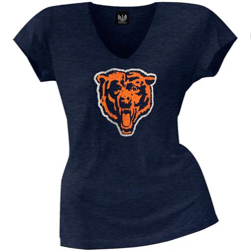 Chicago Bears - Scrum Logo Premium Juniors V-Neck T-Shirt, Large