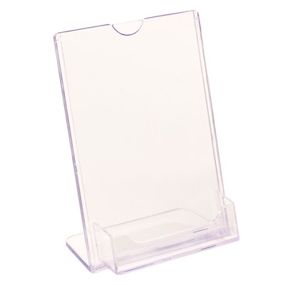 FFR Merchandising Tru-Vu Business Card Styrene Sign Holder, 6 X 4, 4/Pack