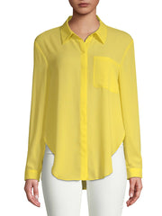 T Tahari Womens Jazzie Button-Down Long Sleeves Blouse,Size Small