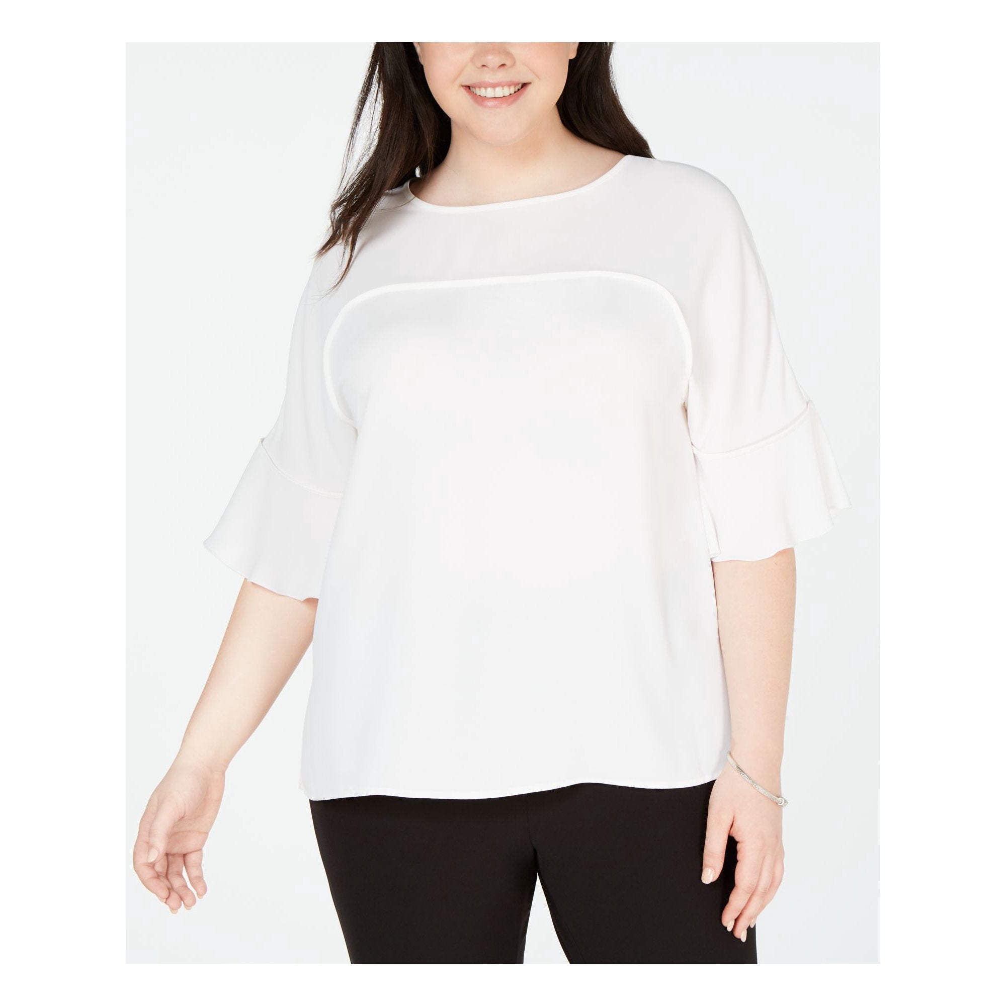 Bar III Women's Ruffle-Sleeve Blouse