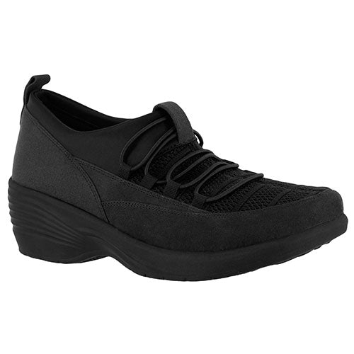 Easy Street So Lite Sleek Wedge Sneakers, Size 9M/Black
