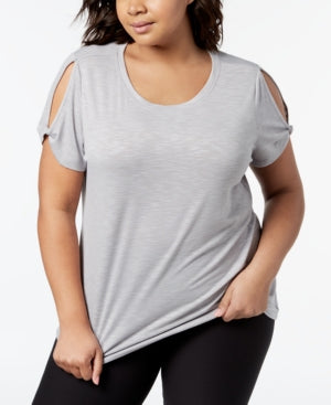 Ideology Performance Plus Size Cold-Shoulder T-Shirt, Size 3X