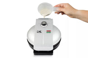 Kalorik Silver Easy Pour Belgian Waffle Maker with No-Spill Technology