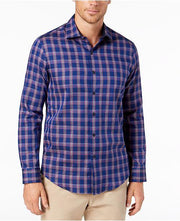 Tasso Elba Mens Bossini Plaid Button up Shirt, Size Medium