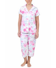 Miss Elaine Floral-Print Cropped Pajama Pants Set, Size Medium