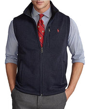 Polo Ralph Lauren Brushed Fleece Full Zip Vest, Navy, Size XL