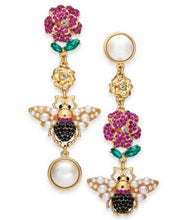 Thalia Sodi Gold-Tone Imitation Pearl & Crystal Bee & Flower Mismatch Earrings