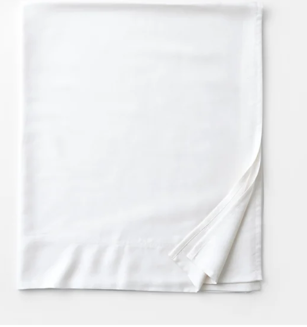 Oake Cotton Tencel Solid 300-Thread Count Queen Flat Sheet