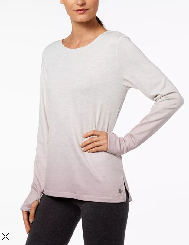 Ideology Womens Cutout-Back Gradient Top