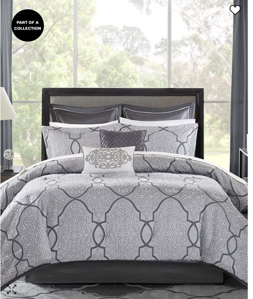 Madison Park Anouk 12-PC. Jacquard Comforter Set, Silver, King