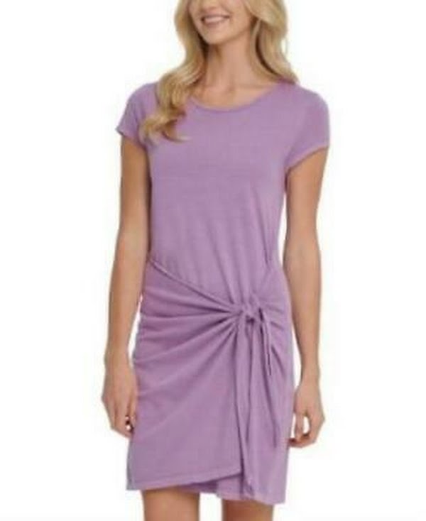 Dkny Women's Cotton Tie Waist Dress, Size XL