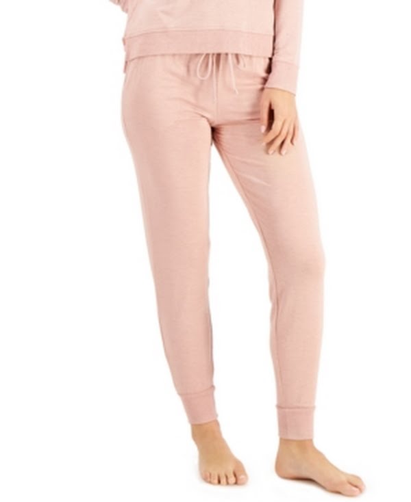 Alfani Ultra-Soft Jogger Pajama Pants, Peach Cordial Heather Size Medium