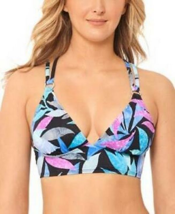Salt + Cove Juniors Tropic Like Its Hot Printed Bikini Top,Size D/DD