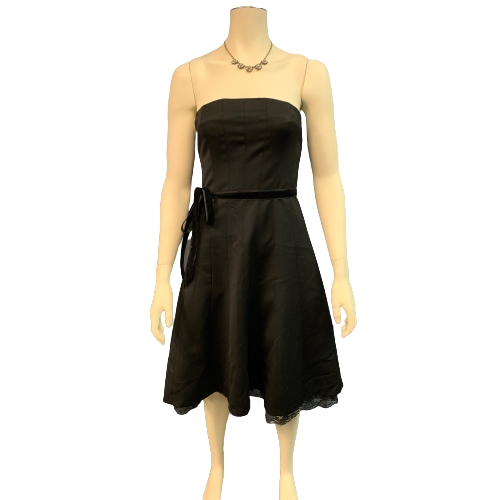 Express Black Strapless Organza Dress Size 6