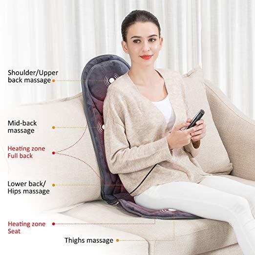 Snailax 6 Motor Vibrating Seat Cushion with Heat &  Vibration Massager