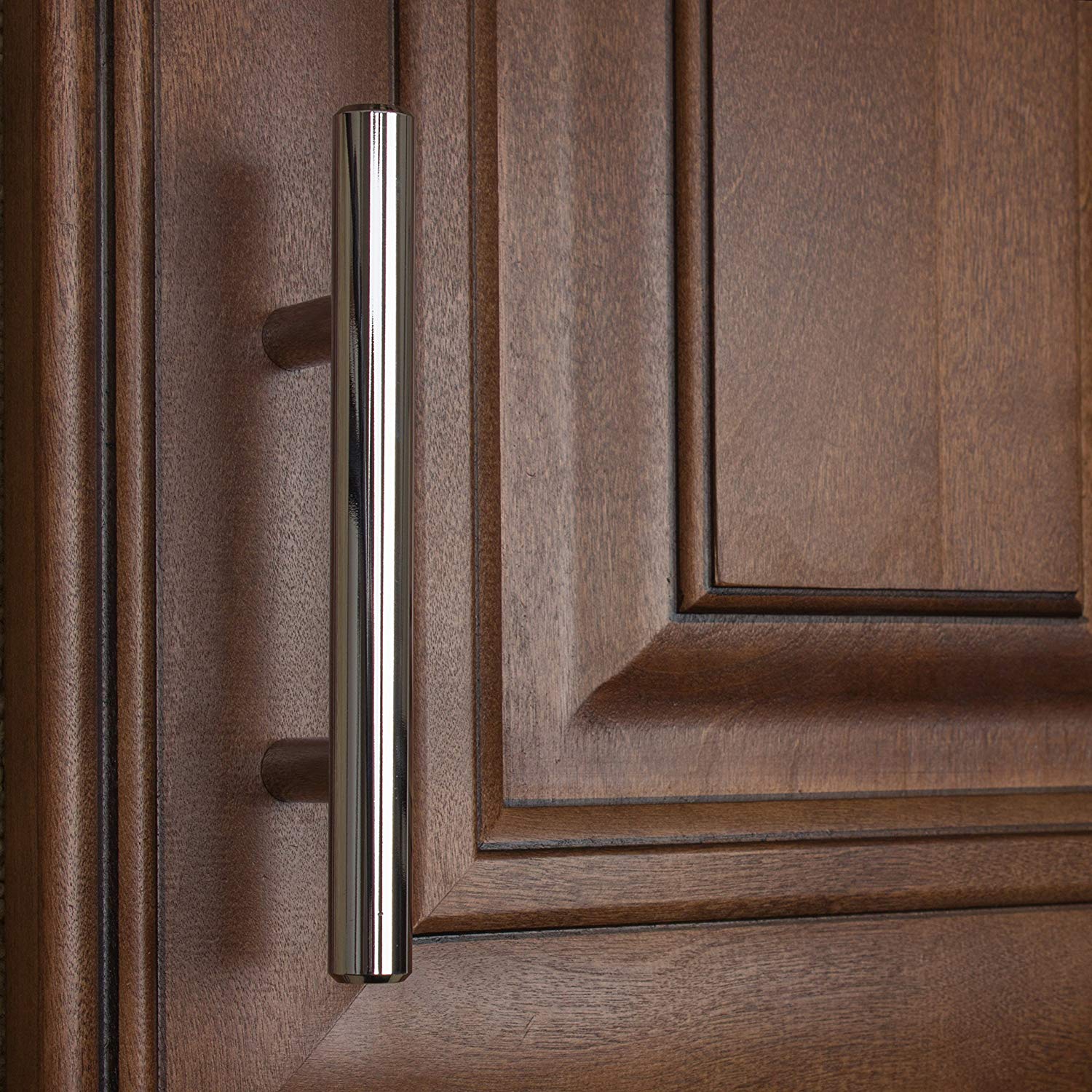 GlideRite Hardware Polished Chrome Solid Bar Cabinet Pulls 2-1/2-in CC 10 Pack