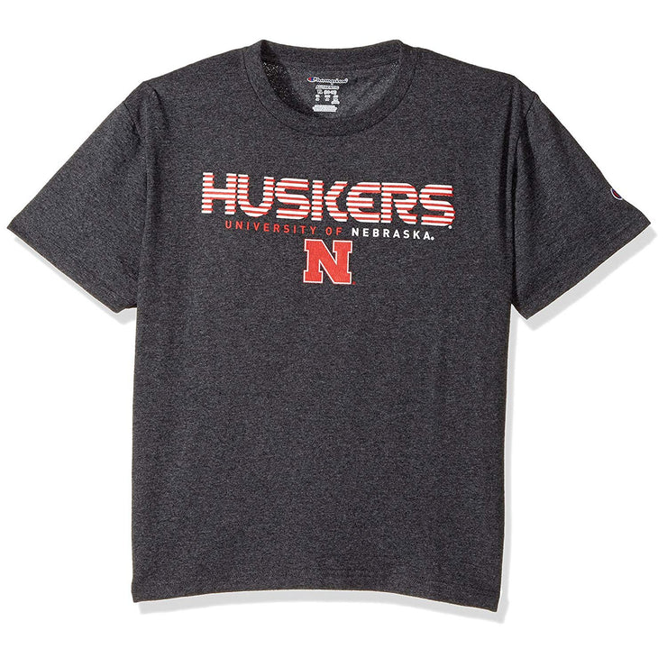 Champion NCAA Youth Boys Granite Short Sleeve Jersey Shirt Nebraska Cornhusker