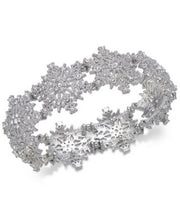 Holiday Lane Silver-Tone Crystal Snowflake Stretch Bracelet