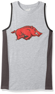 NCAA Arkansas Razorbacks Boys Tank Shirt, Large (7), Heather Grey
