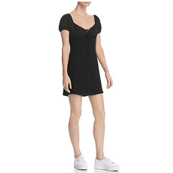 Cotton Candy LA Womens Bustier Puff Sleeve Woven Mini Dress, Size Large