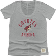 Original Retro Brand NHL Arizona Coyotes Womens Nubby Slub Tee, Grey, XL