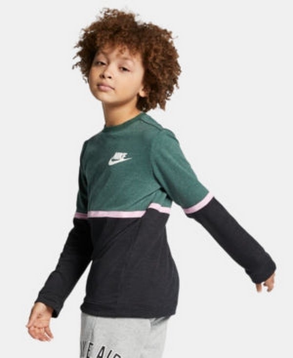 Nike Sportswear Advance 15 Crewneck T-Shirt - Fir Juniors,  Green, Size XL
