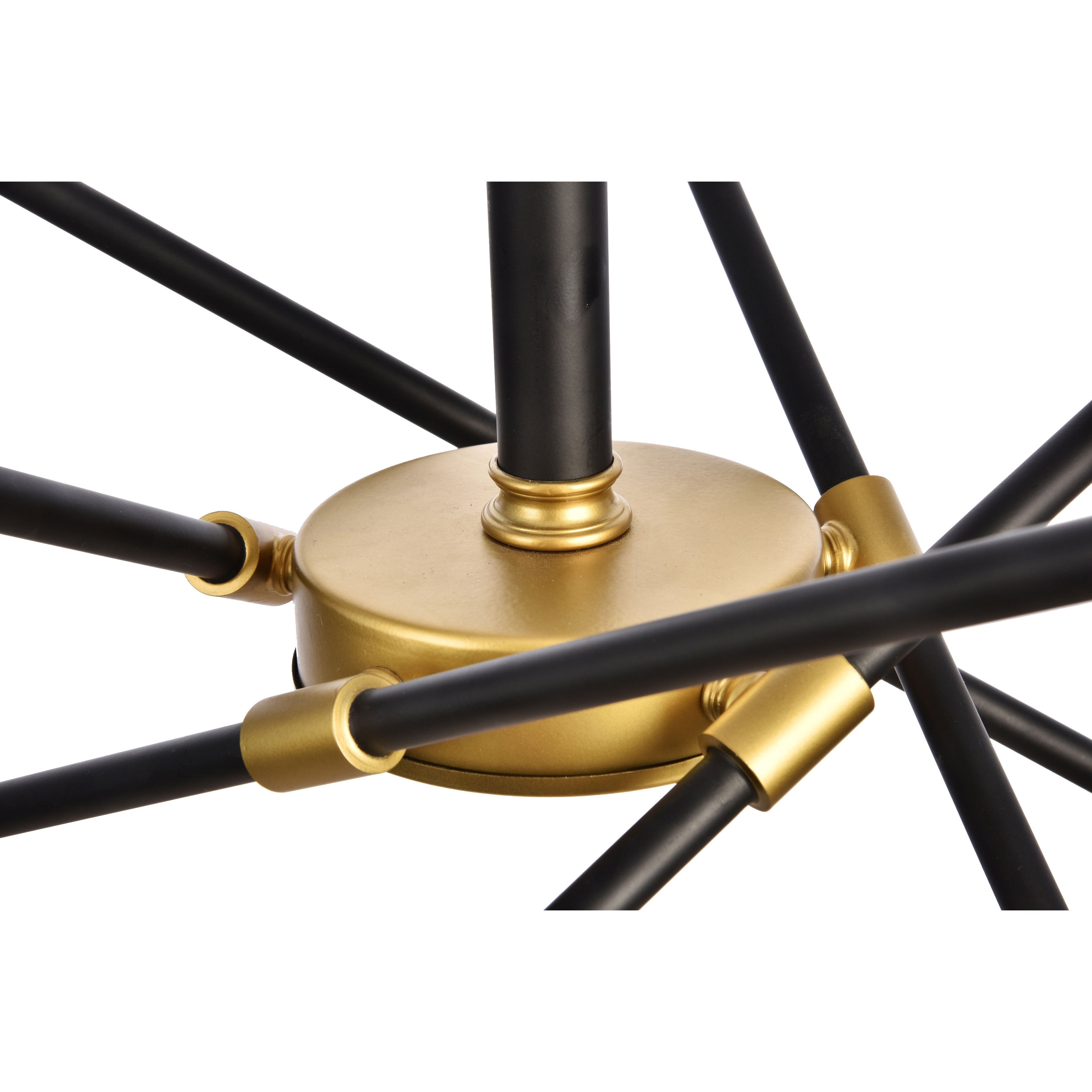 Elegant Lighting Axel 10 Light Chandelier in Black and Brass