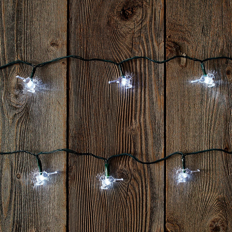 UltraLED Battery Operated Reindeer Twinkle Light String, White, 3.5-Feet