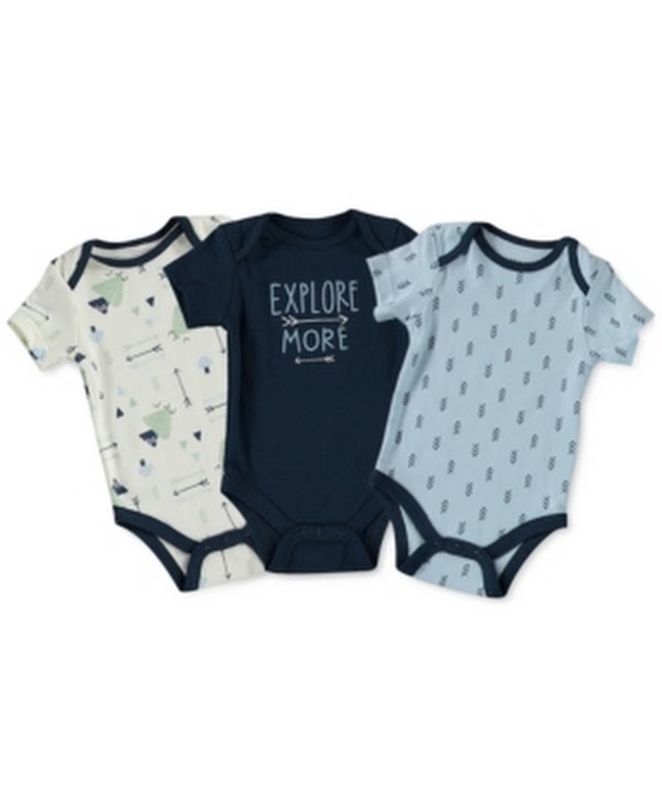 Chickpea Cutie Pie Baby Boys 3-PC. Printed Bodysuits Set, 3-6 Months