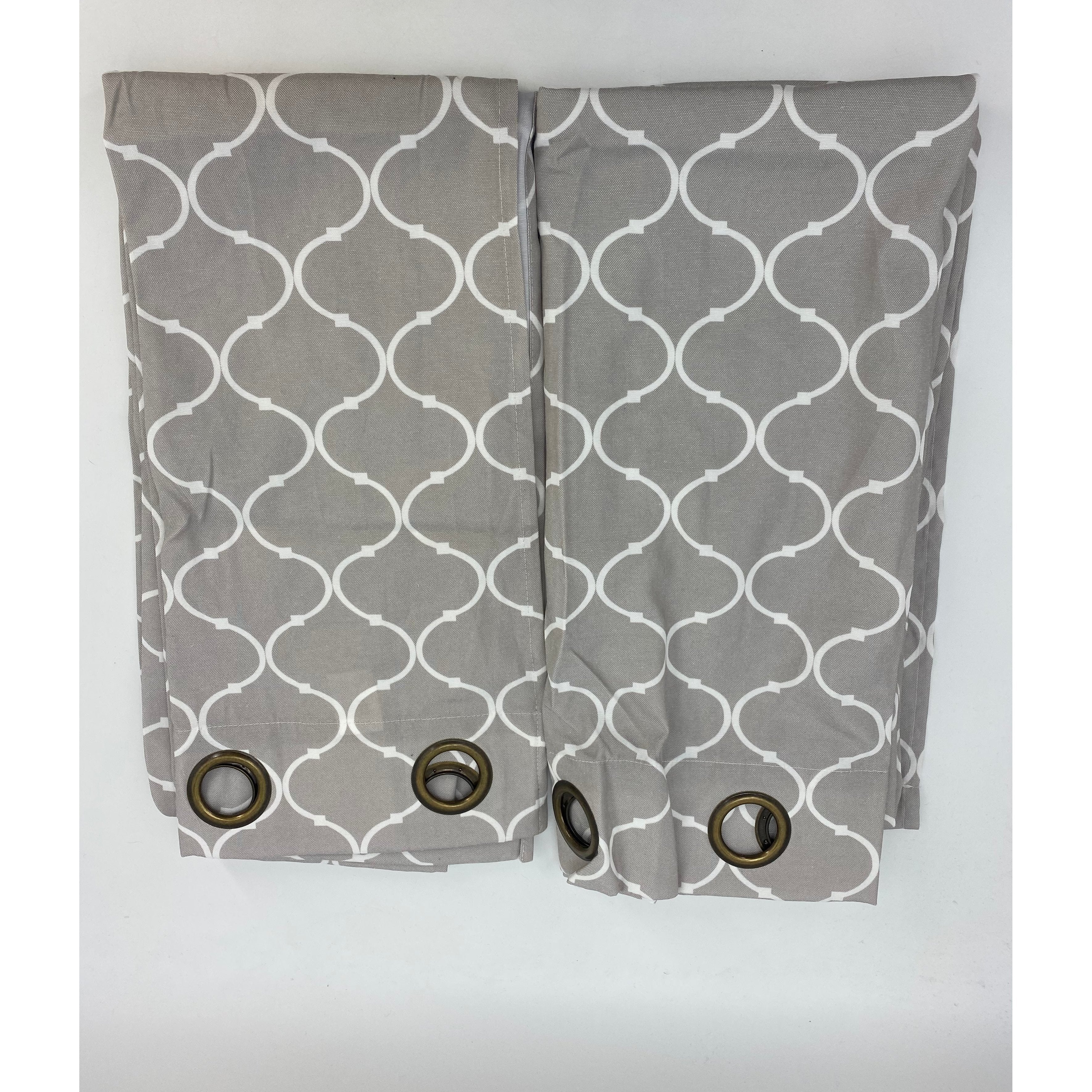 contemporary moroccan trellis grommet two panel blackout window curtain