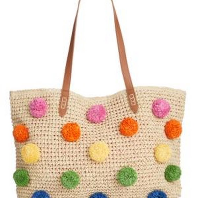 I.N.C. Beach Summer Vacation Tropical Straw Tote