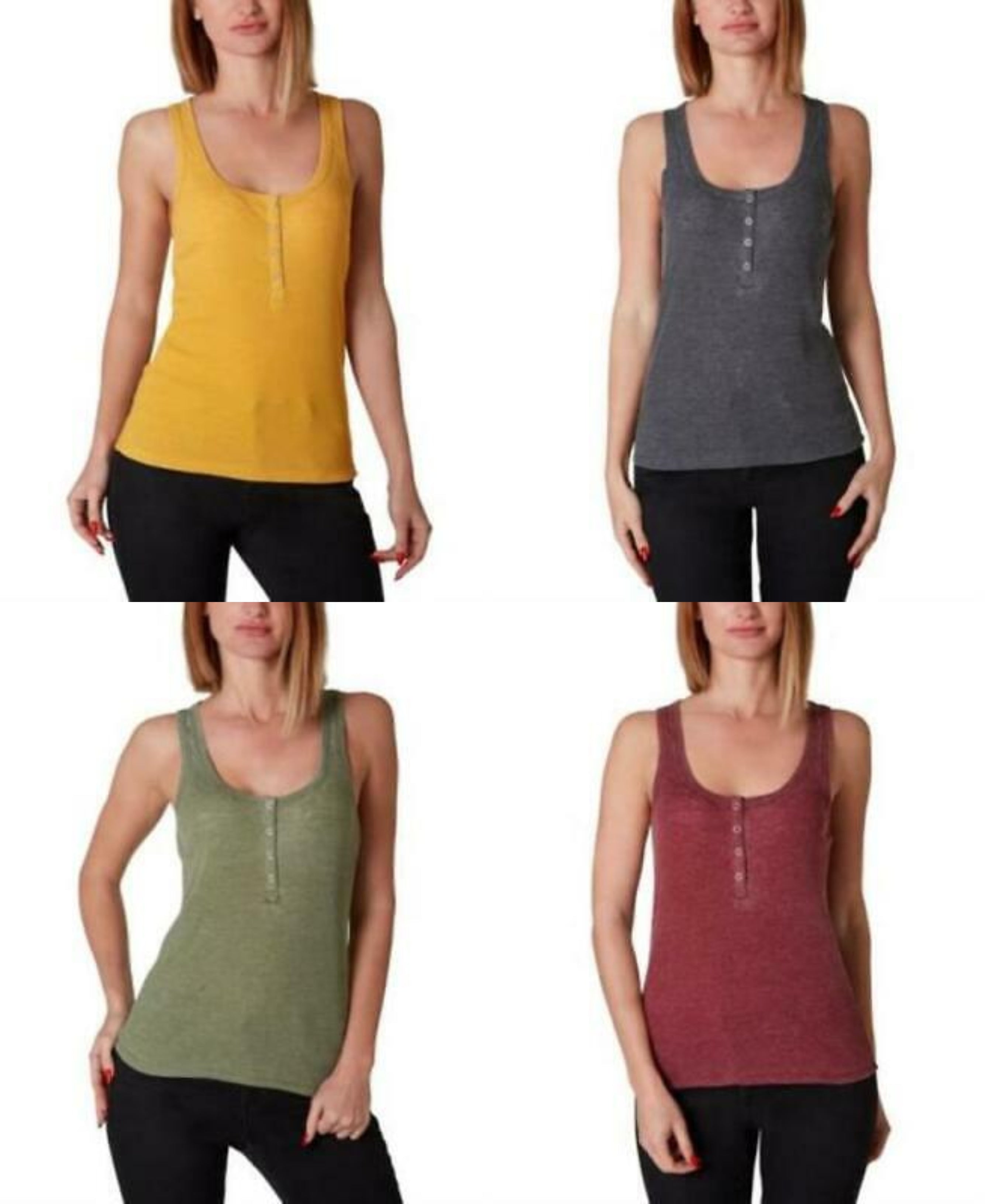 Ultra Flirt Juniors Henley Tank Top