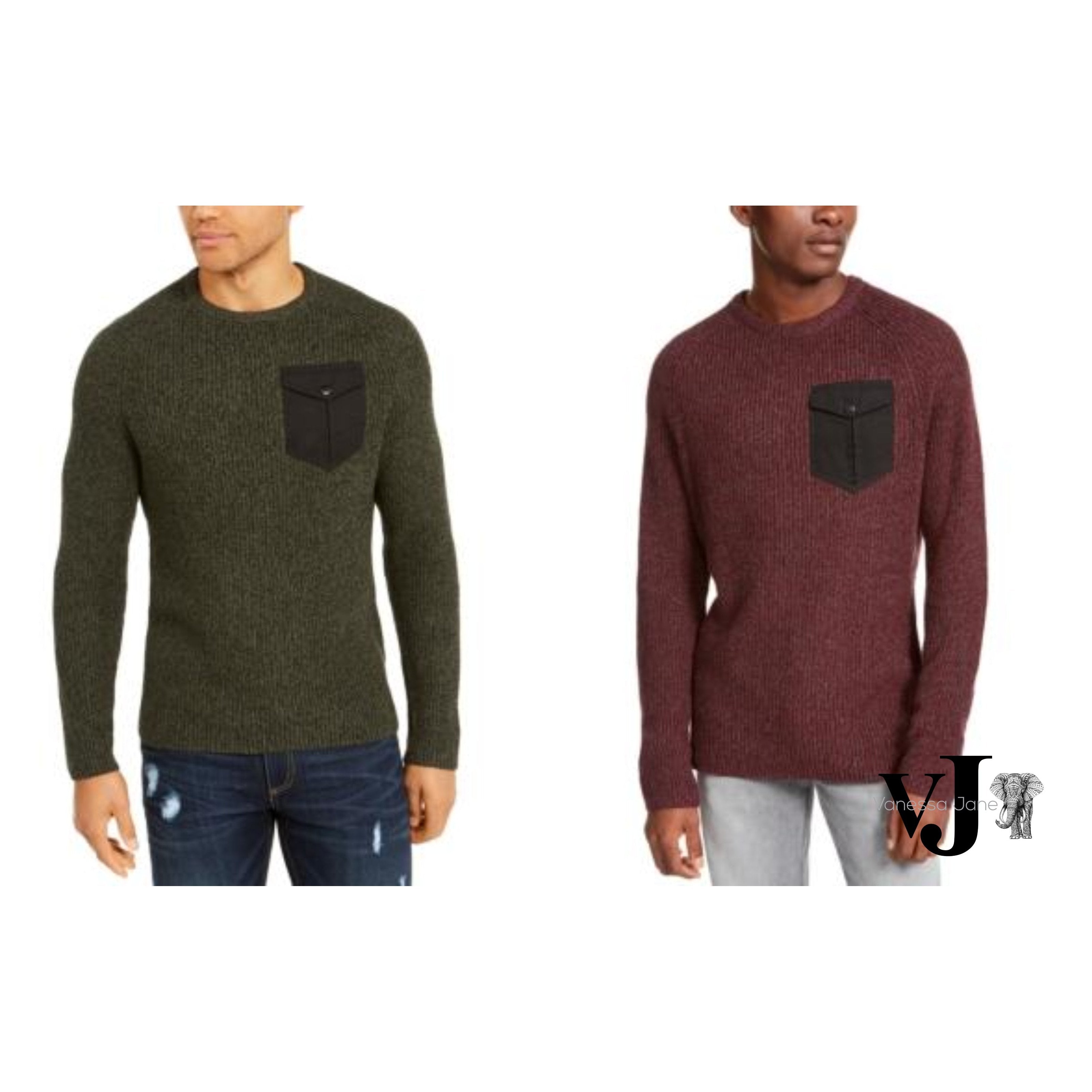 American Rag Mens Crewneck Pocket Sweater