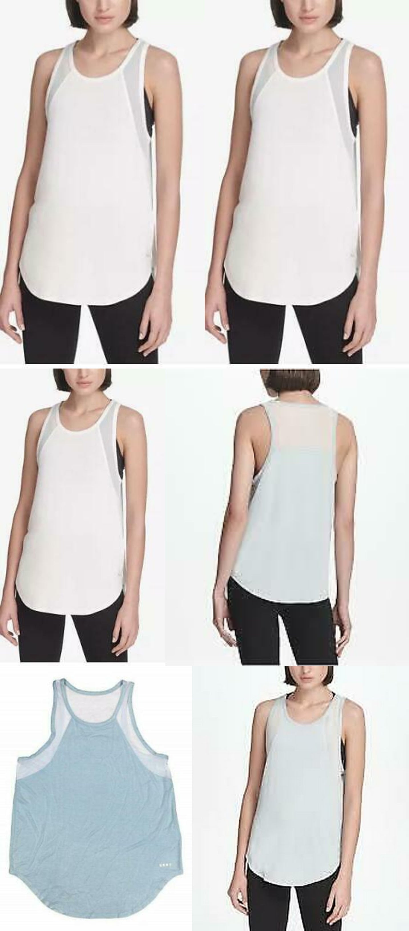 DKNY Mesh Trimmed Tank Top Surreal