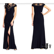 Adrianna Papell Sequin Illusion Neckline Gown, Size 6