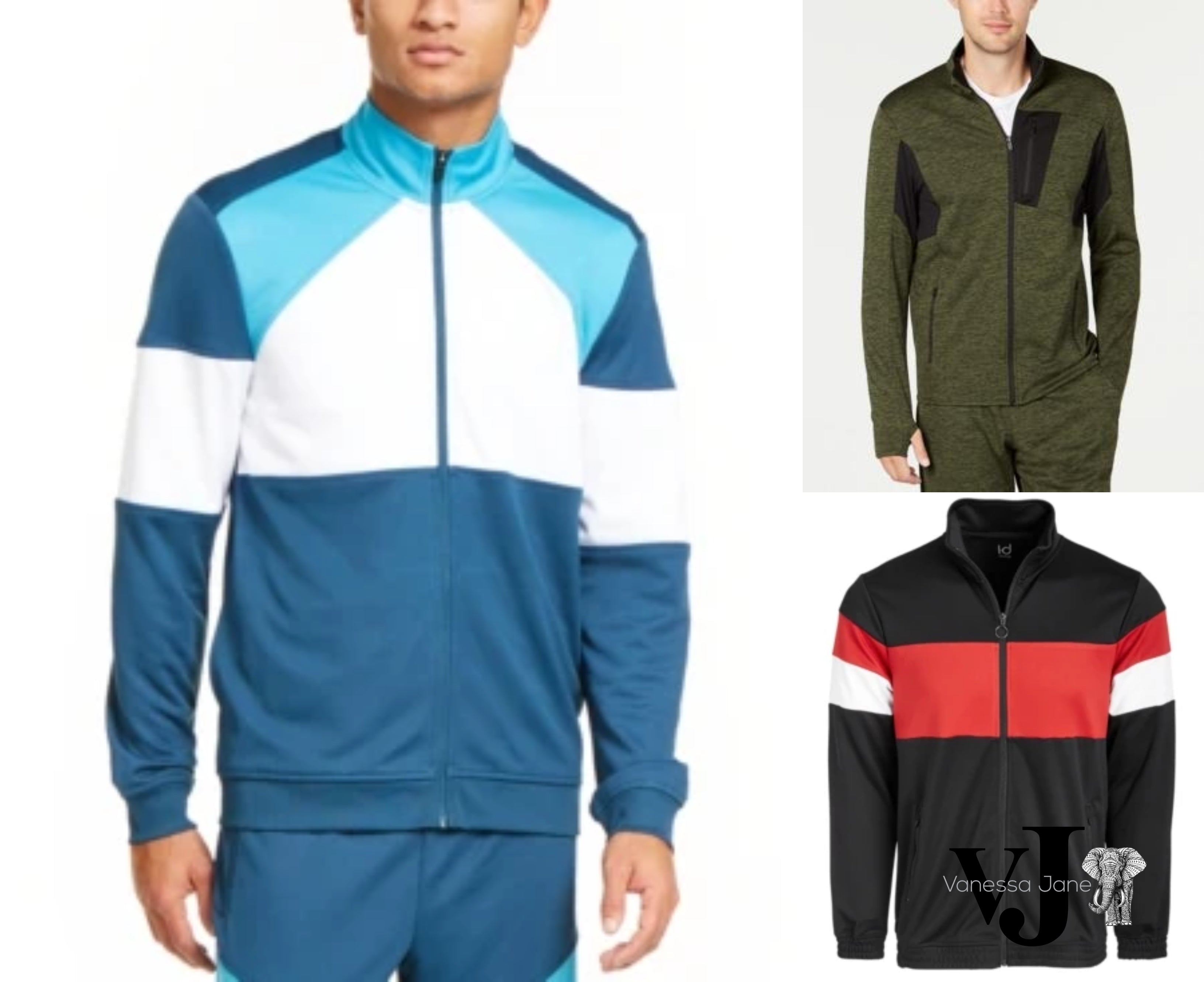 ID Ideology Mens Colorblocked Track Jacket