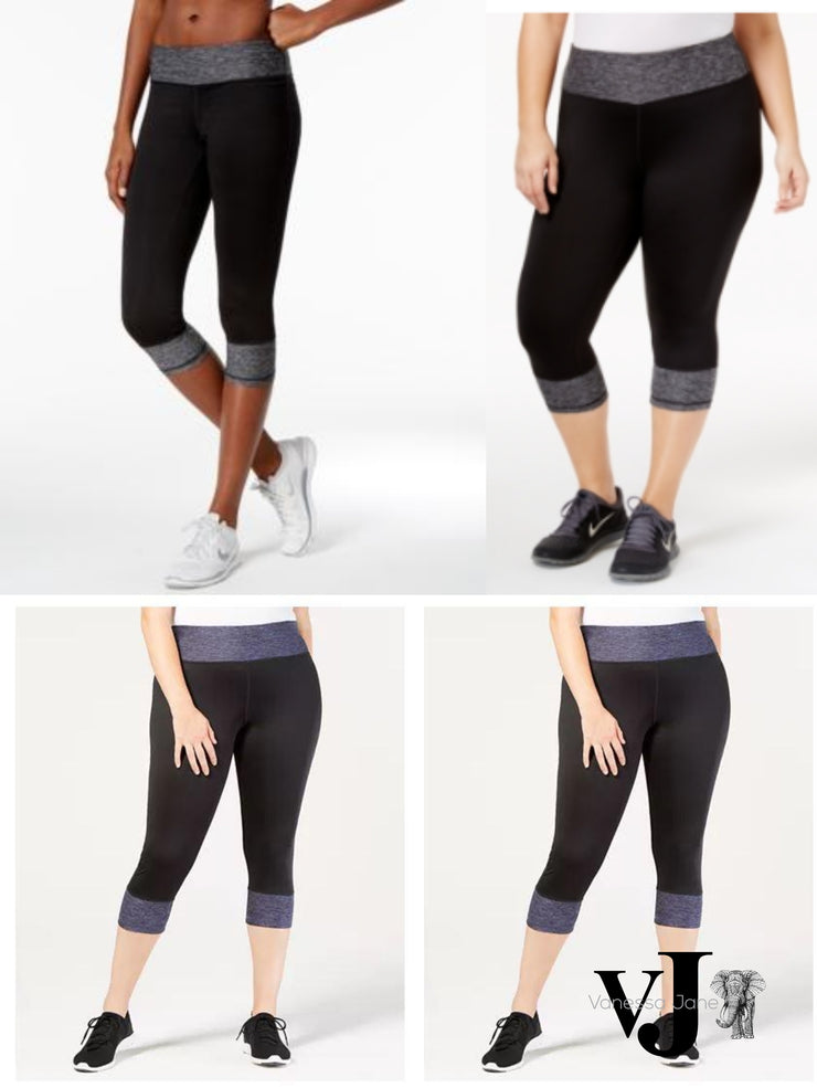 Ideology Womens Workout Colorblock Athletic Leggings