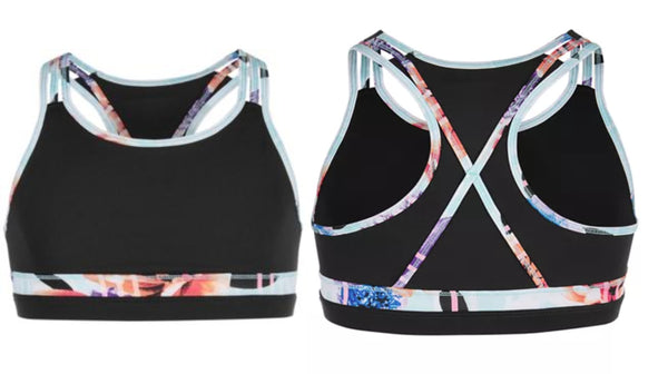 Ideology Big Girls Printed-Trim Sports Bra