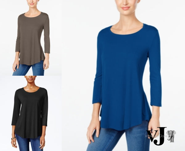 JM Collection Petite Scoop-Neck Top, Choose Sz/Color