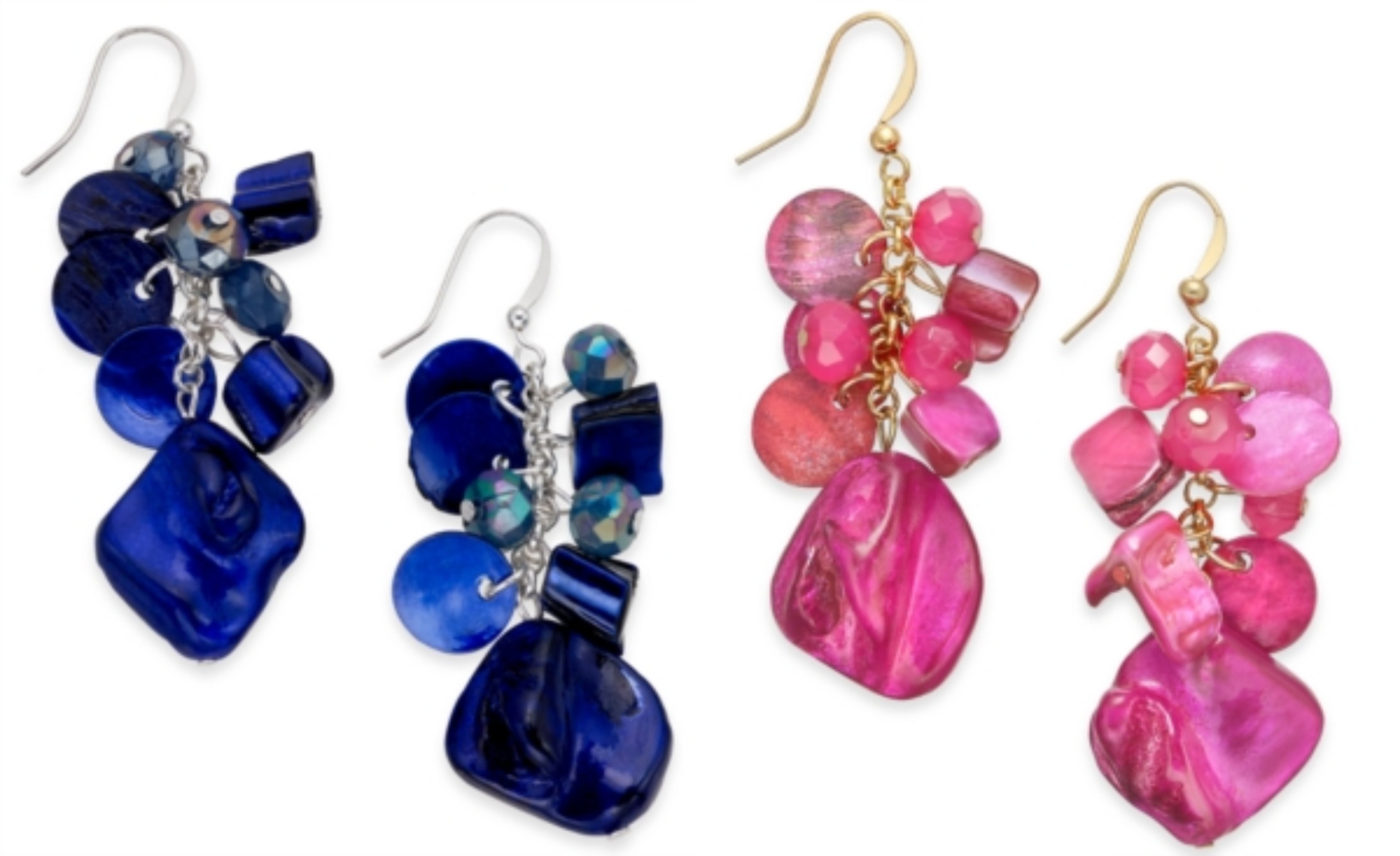 Style & Co Shaky Bead and Shell Drop Earrings