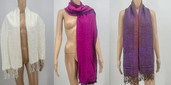 Winter Unisex Pashmina Scarves Lot of 3