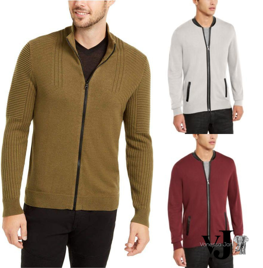 International Concepts Mens Textured Sweater Jacket