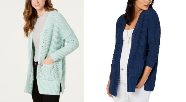 Style and Co Chenille Open-Front Cardigan