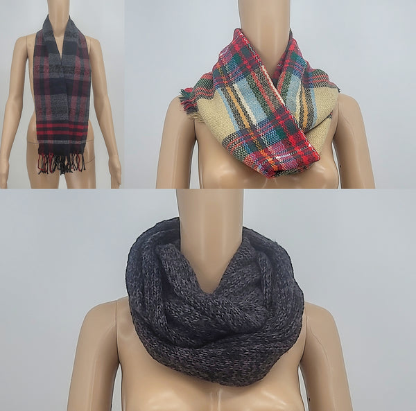 Winter Unisex Scarves Lot of 3