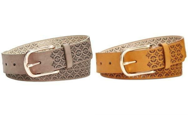 International Concepts Floral Perforated Belt