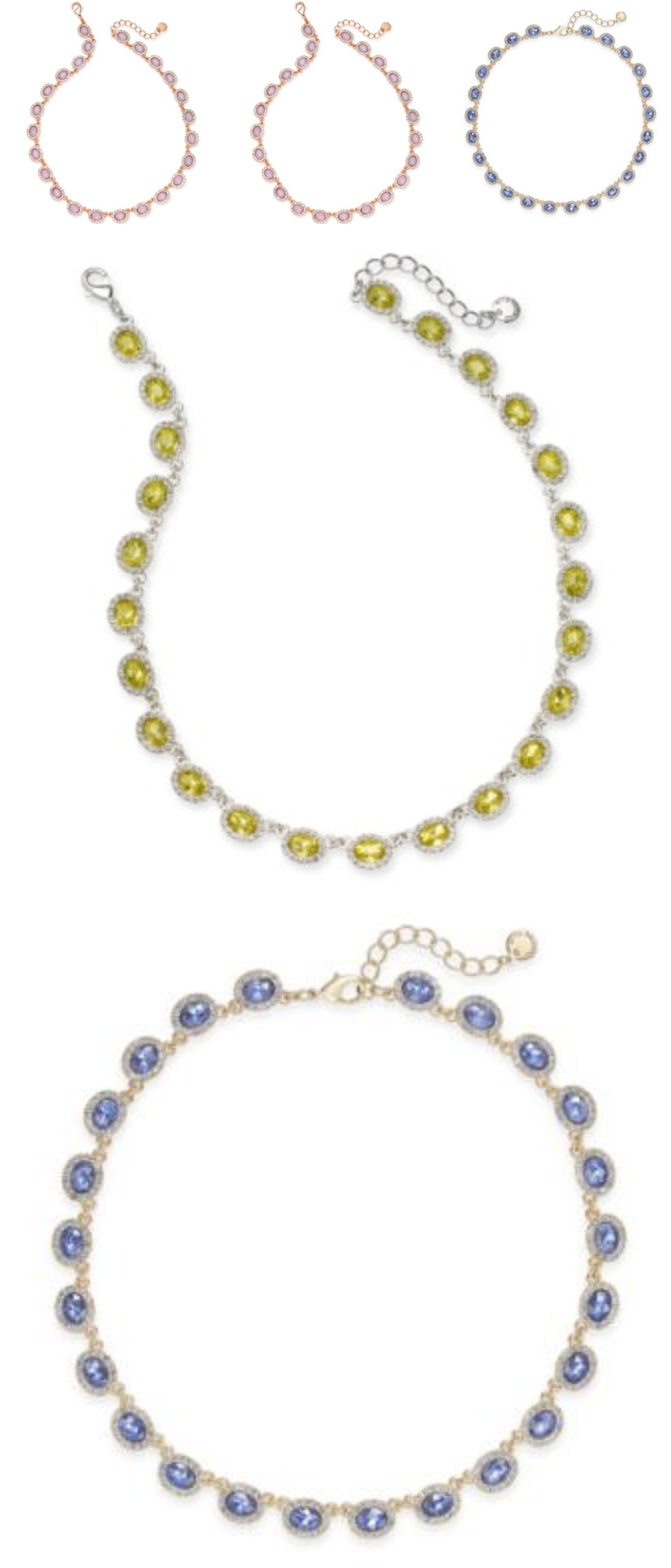 Charter Club Gold-Tone Pave and Stone Collar Necklace